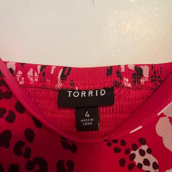 Torrid Size 4 Fuchsia Pink Peplum Chiffon Midi Cami - Picture 7 of 9